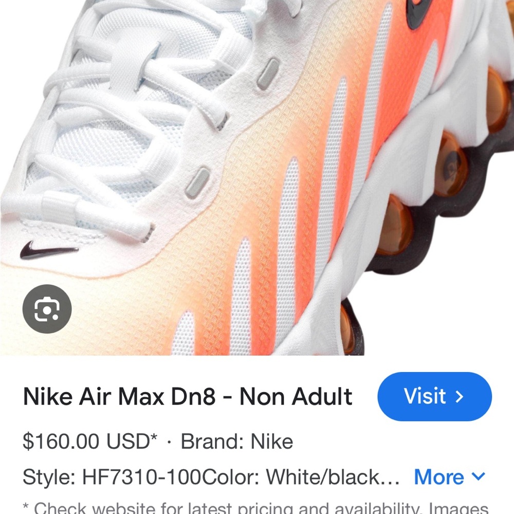 Nike DN8 Vibrant Orange and White Running Shoes - Picture 7 of 9